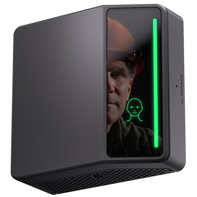 Rock X facial authentication reader verifying a utility worker at a critical infrastructure site