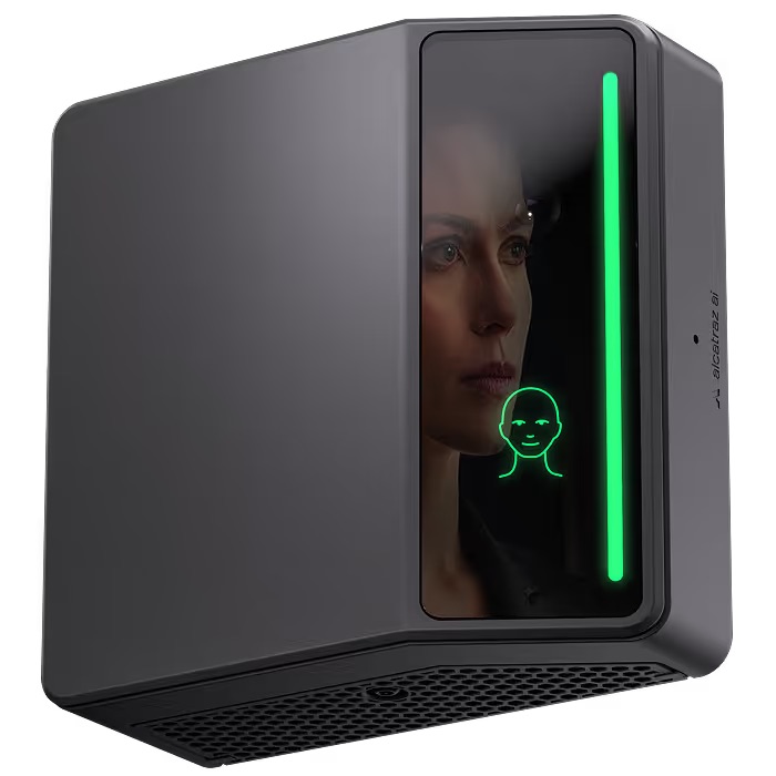 Rock X facial authentication reader authenticating an employee at a financial institution