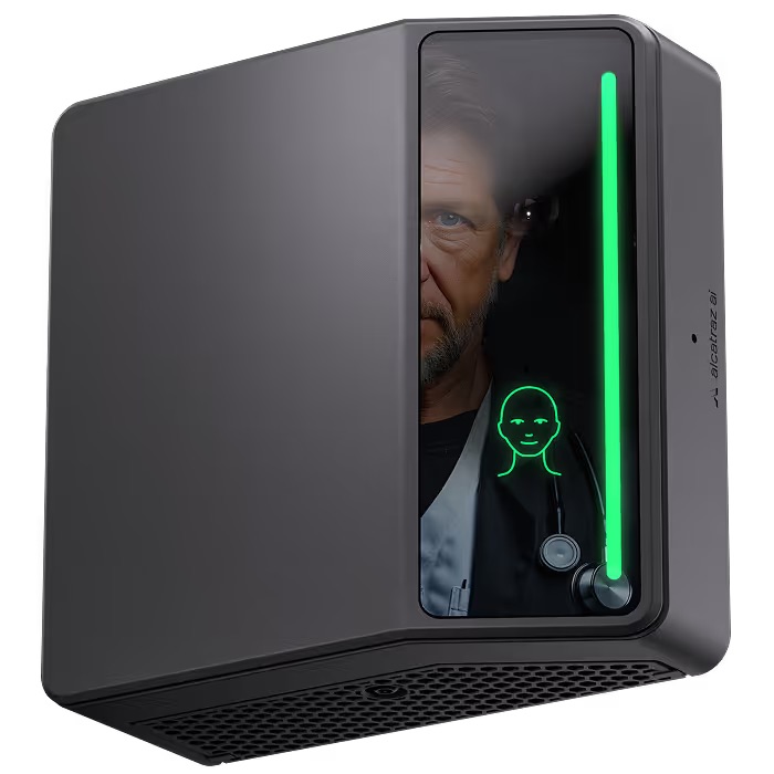 Rock X facial authentication reader authenticating a clinician at a healthcare facility door