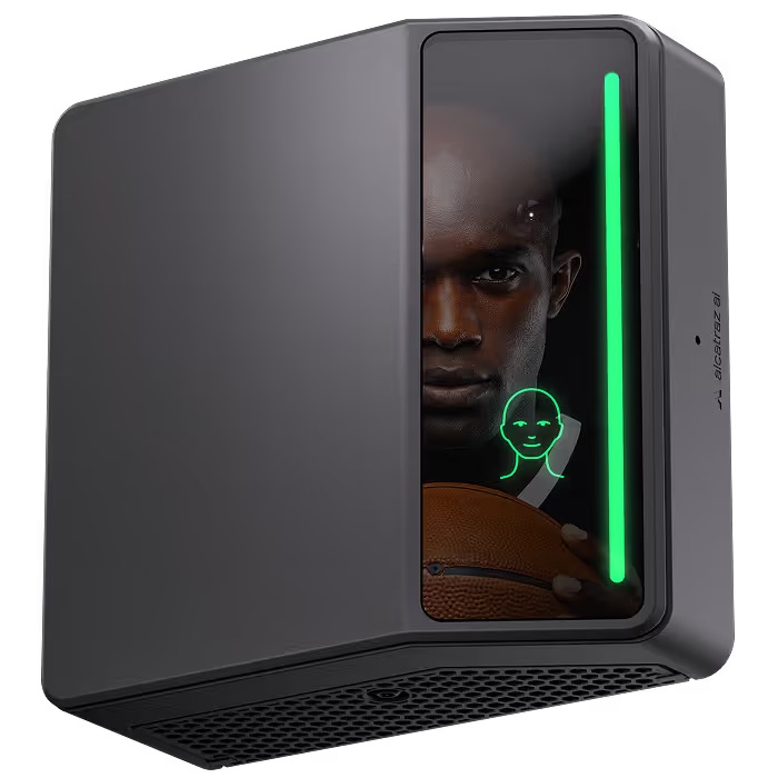 Rock X facial authentication reader verifying an athlete at a stadium player entrance